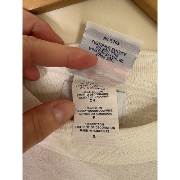 Champion Richjoe Mens Size Small White T-Shirt Upcycle Pocket Dior Oblique - Picture 8 of 9